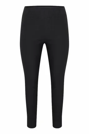 2076- Fransa Plus Elastic Waist Trousers-Black- Fransa