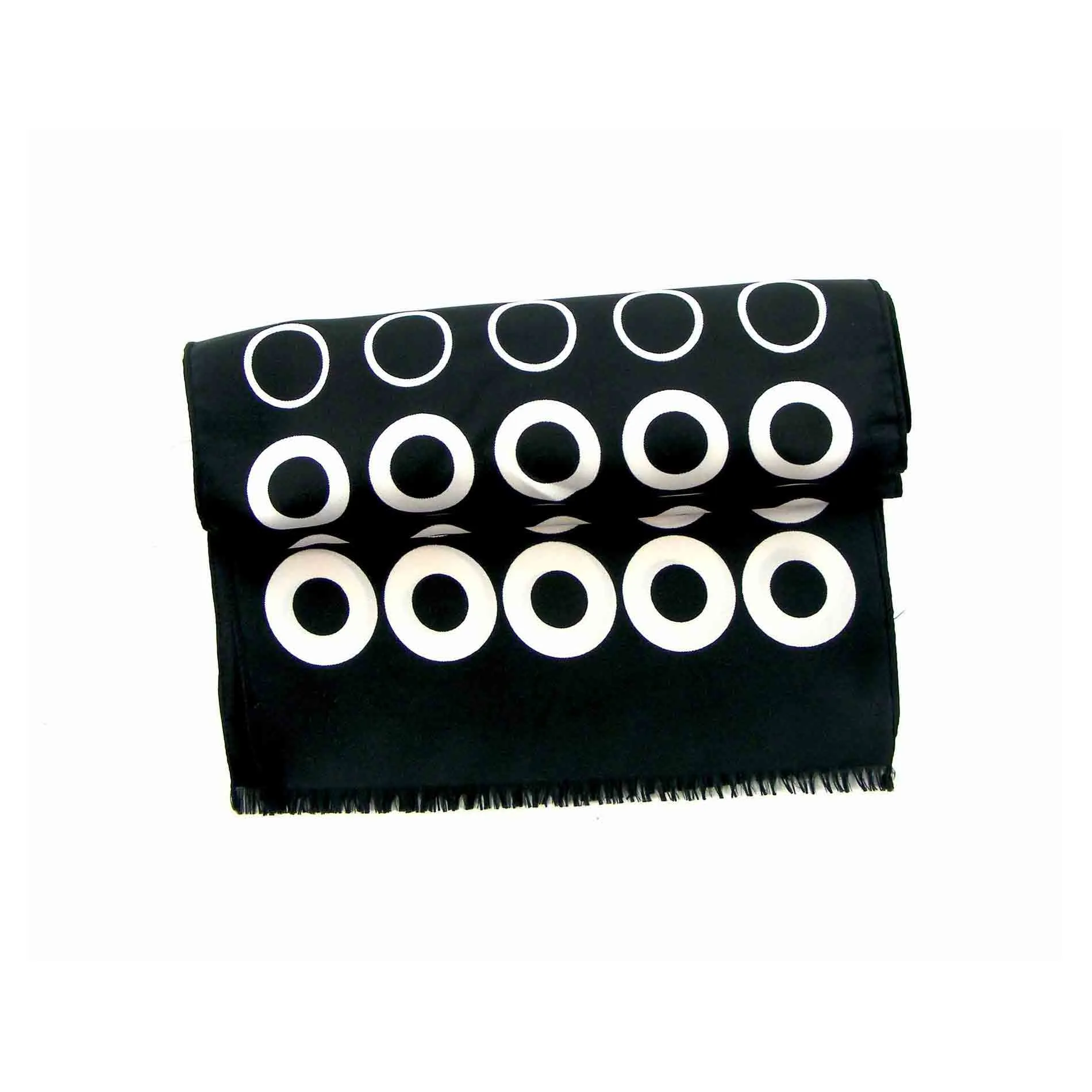 60s White Circles Scarf