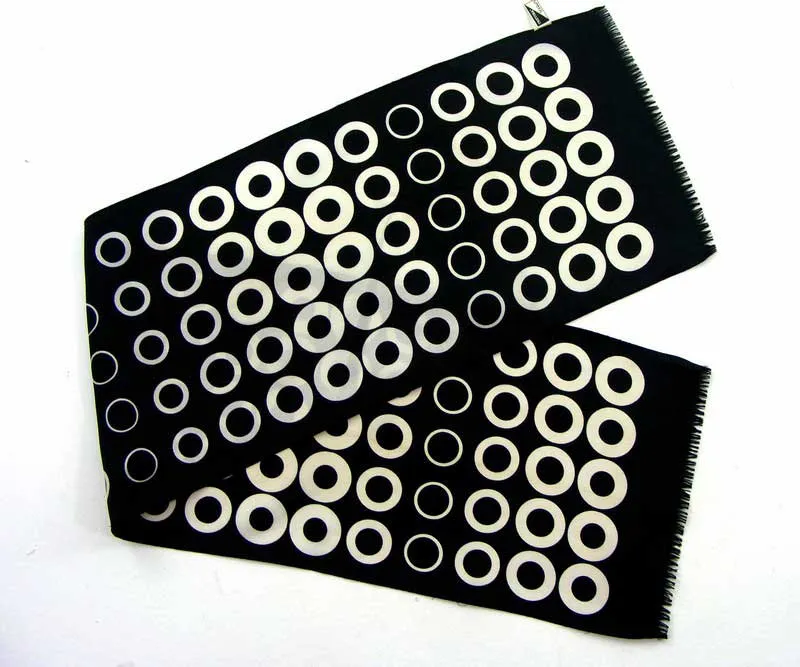 60s White Circles Scarf