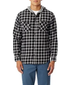 8/23/2021 UNIONBAY | Black Switchback Plaid Flannel Hoodies for Men