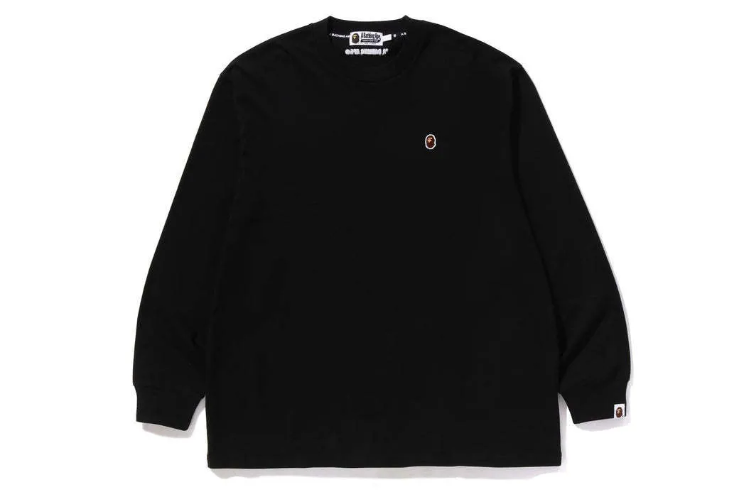 A BATHING APE  |Unisex Street Style U-Neck Long Sleeves Plain Cotton Midi