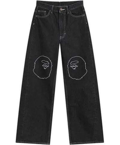 A Bathing Ape Women's Ape Head Oversized Jeans