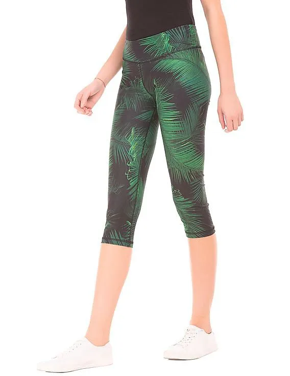 Aeropostale Palm Print Cropped Leggings