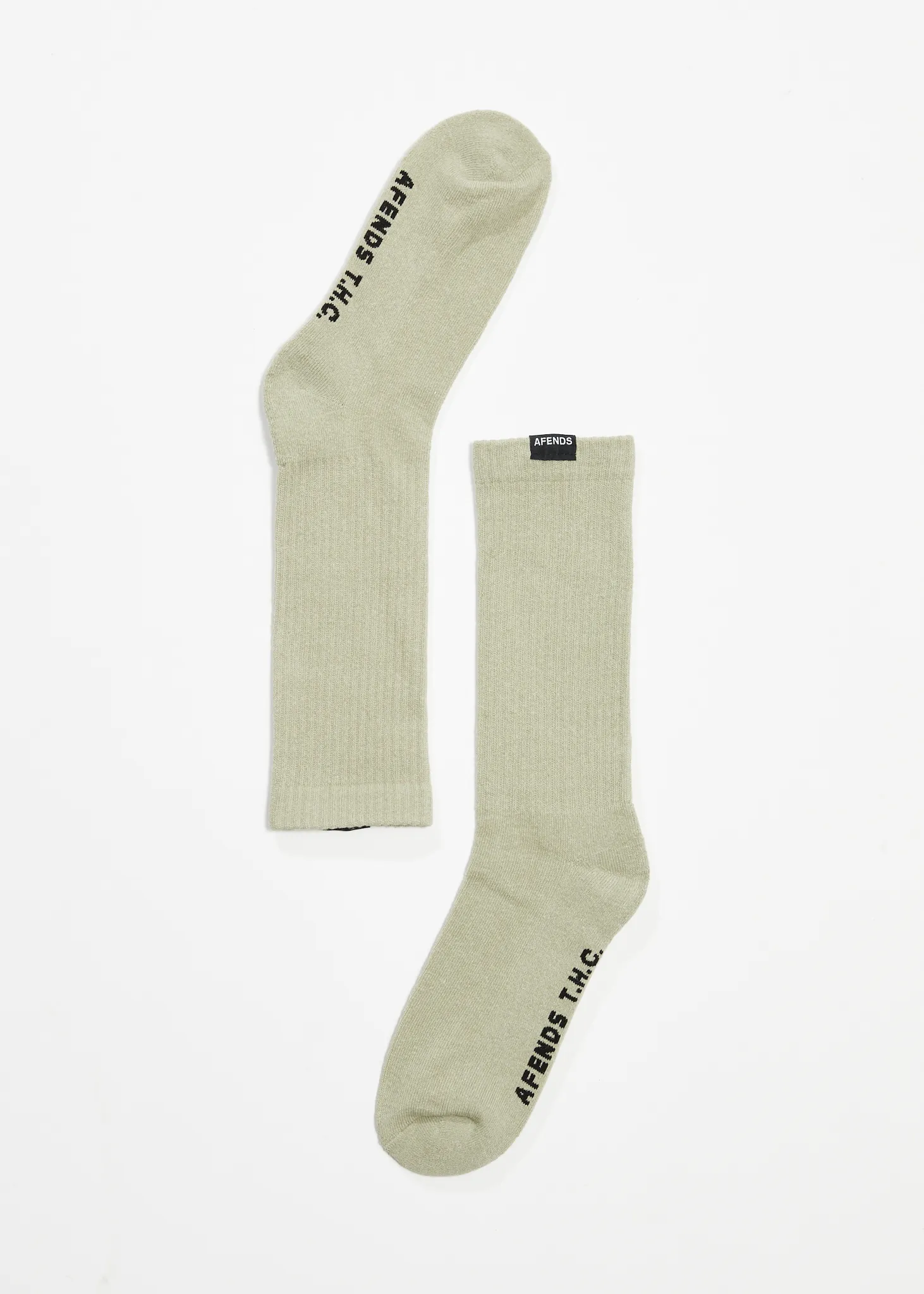 AFENDS Mens Everyday - Ribbed Crew Socks - Military