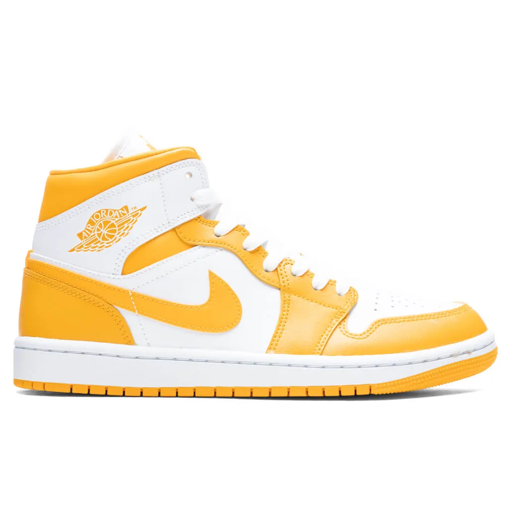 Air Jordan 1 Mid Women's 'University Gold' - White/University Gold/White