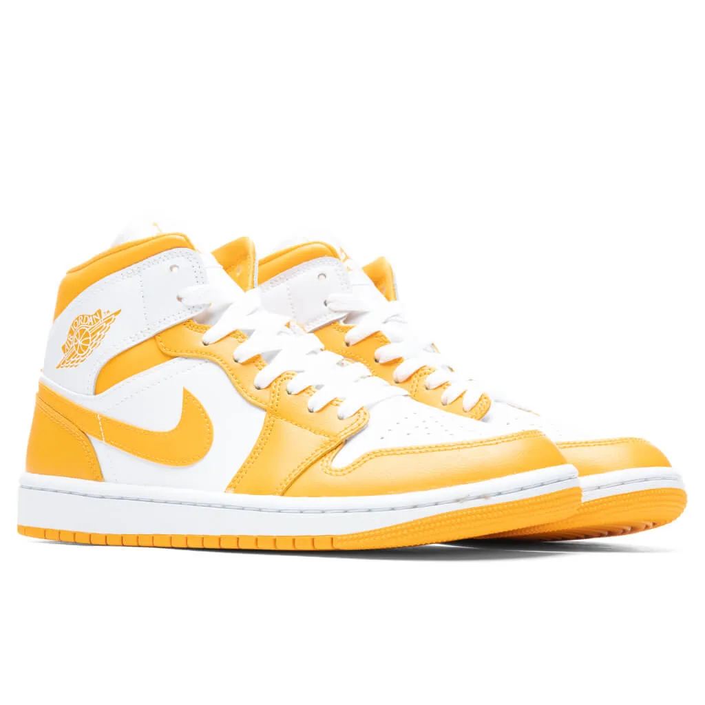 Air Jordan 1 Mid Women's 'University Gold' - White/University Gold/White