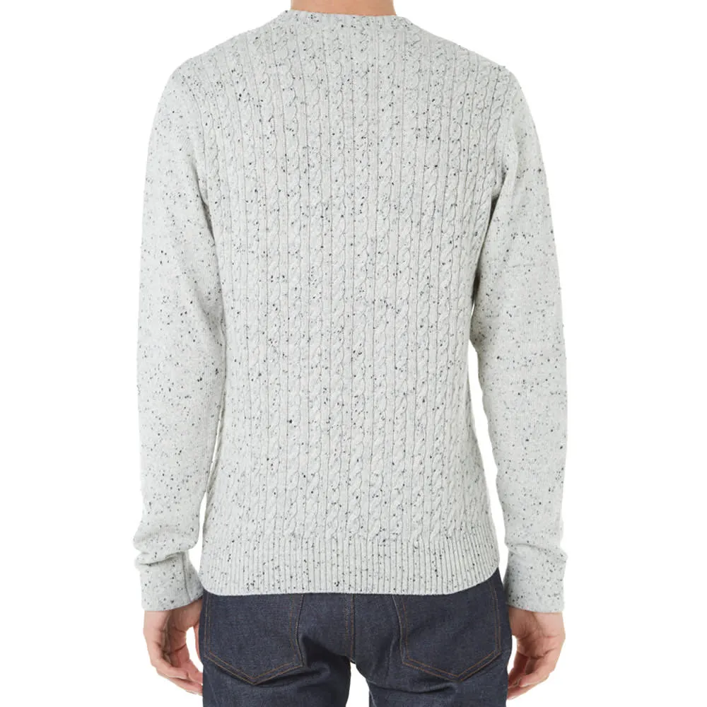 AMI Cable Knit Crew NeckGrey