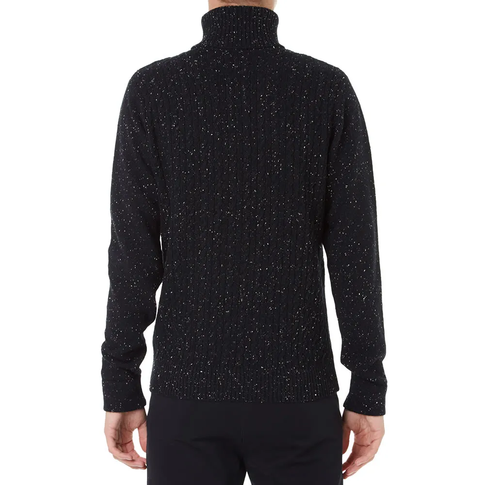 AMI Cable Knit Roll NeckBlack