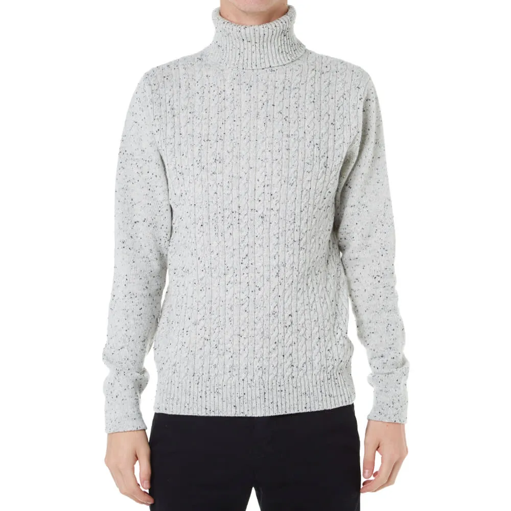 AMI Cable Knit Roll NeckGrey