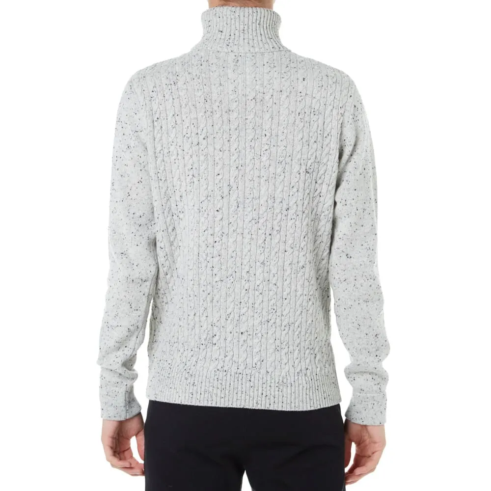 AMI Cable Knit Roll NeckGrey