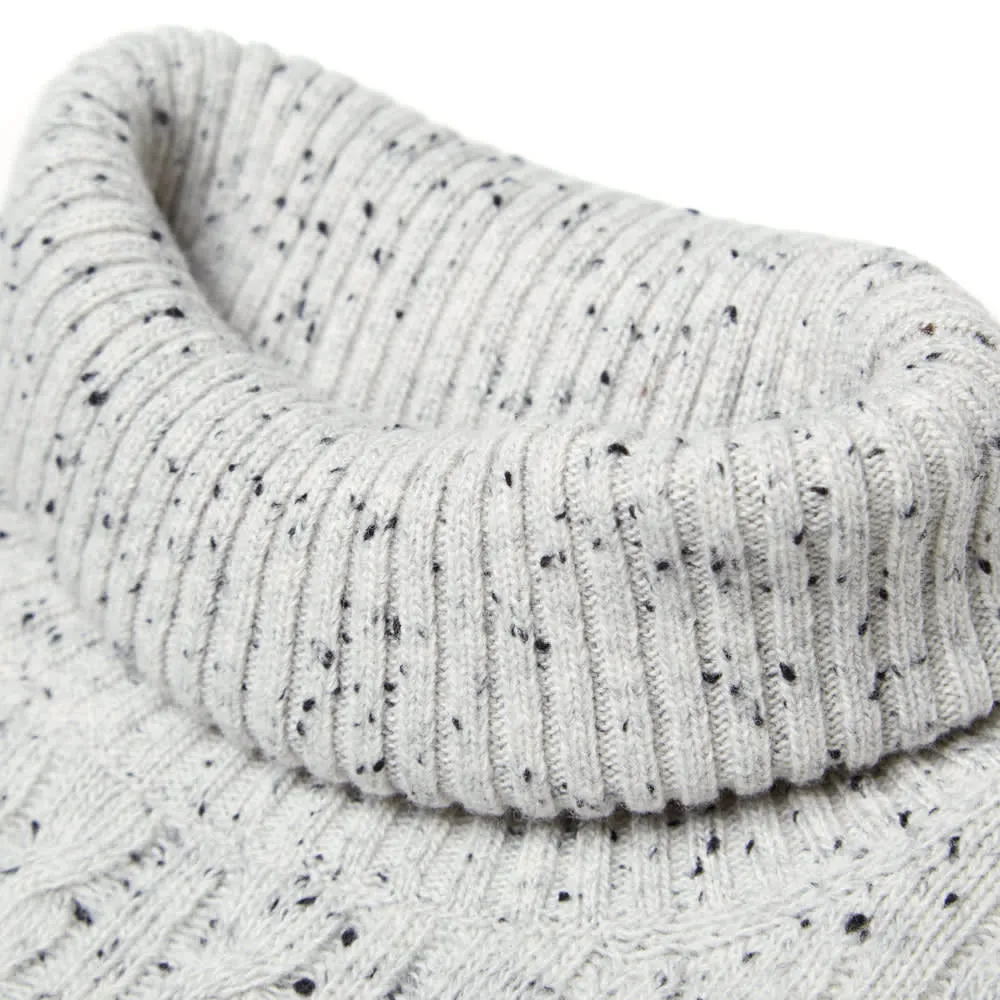 AMI Cable Knit Roll NeckGrey