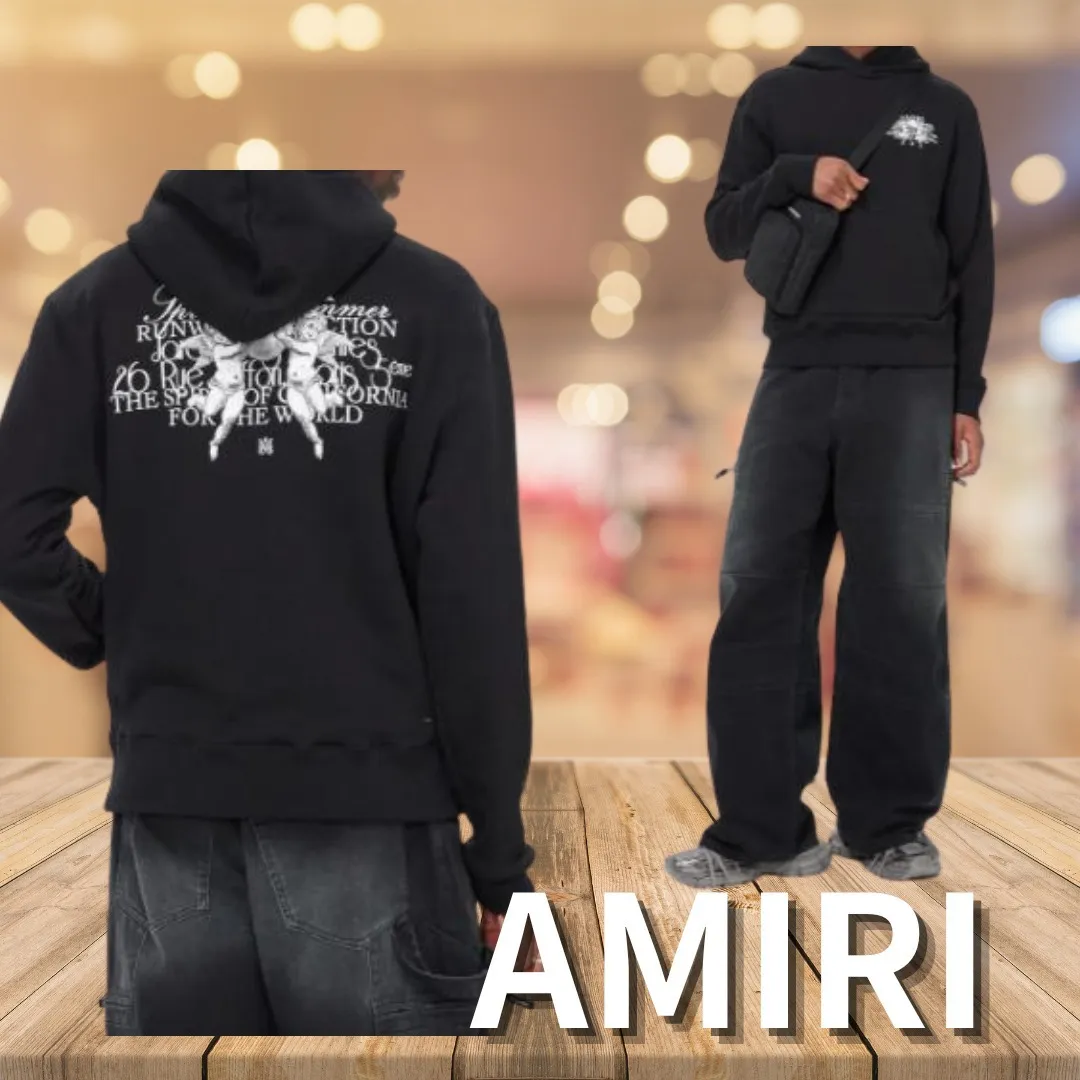 AMIRI  |Pullovers Unisex Street Style Long Sleeves Cotton Hoodies