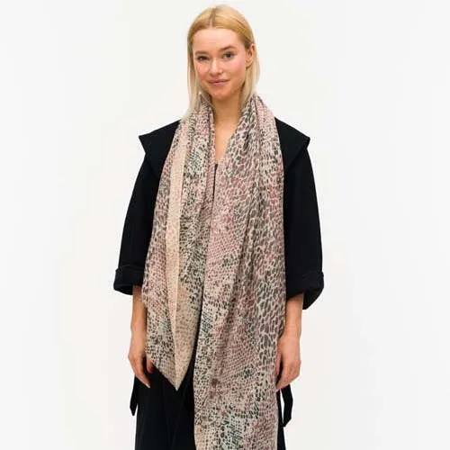 Animal Print Lightweight Oblong Scarf