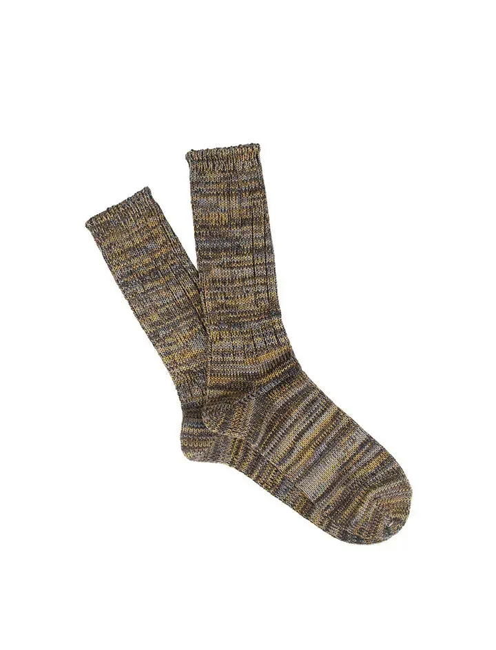 Anonymous Ism 5 Colour Mix Crew Socks Brown