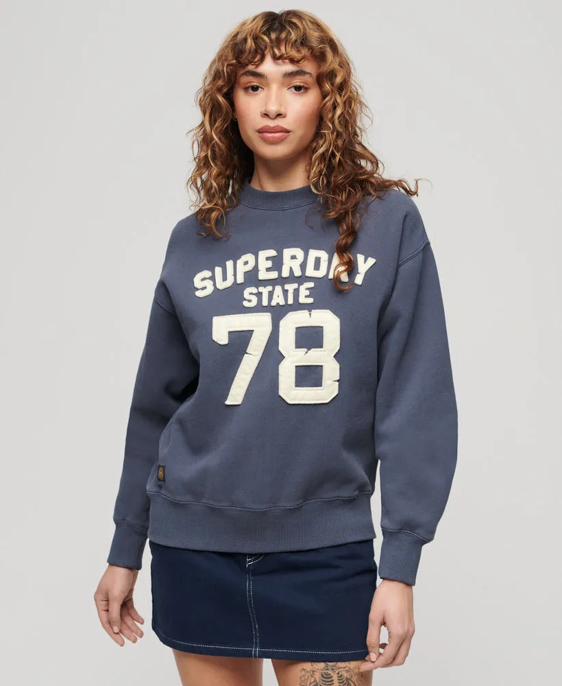 Applique Athletic Loose Sweat | Montauk Navy