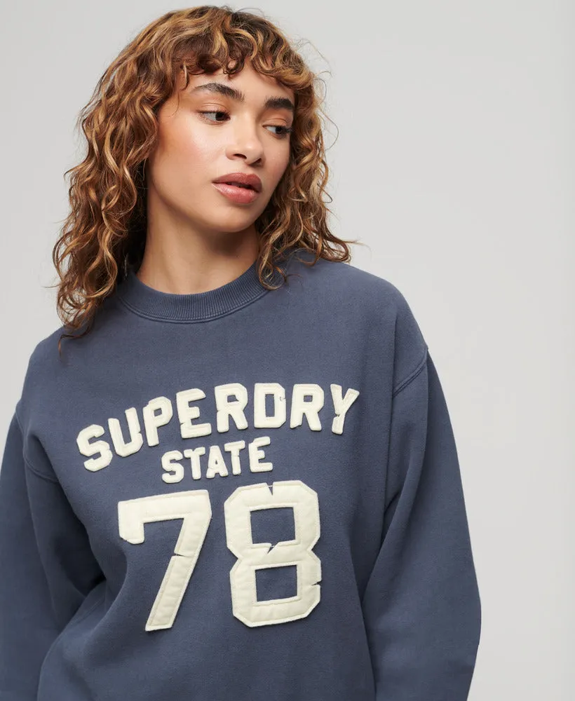 Applique Athletic Loose Sweat | Montauk Navy