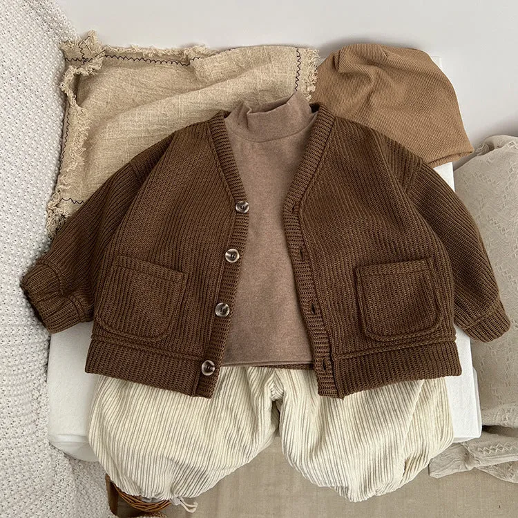 Baby Kid Girls Boys Solid Color Cardigan Wholesale 23113020