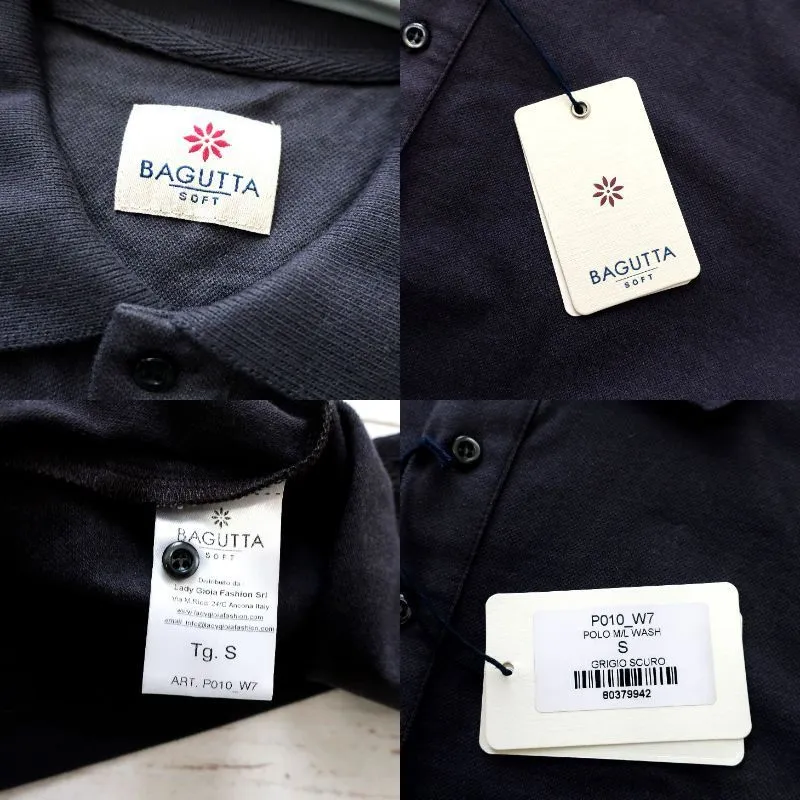 BAGUTTA  |Pullovers Long Sleeves Plain Cotton Logo Polos