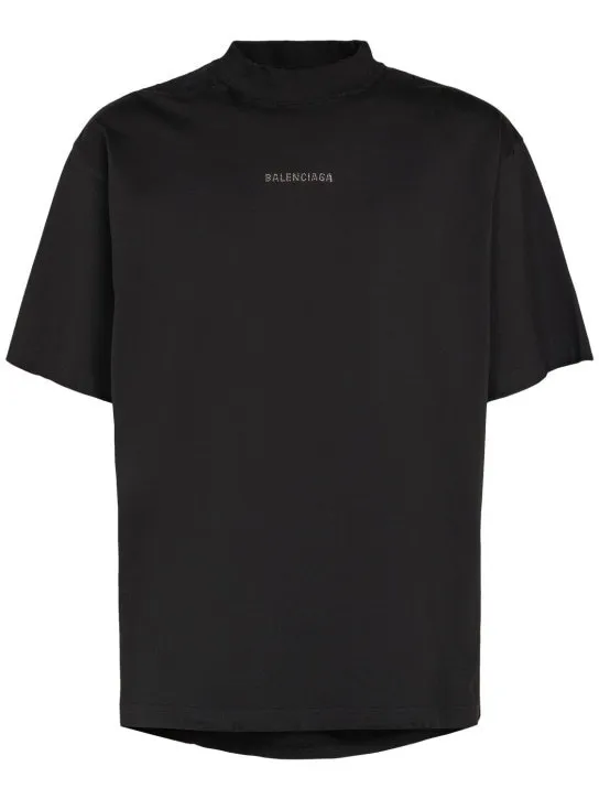 BALENCIAGA  |Pullovers Cotton Short Sleeves Logo Luxury T-Shirts