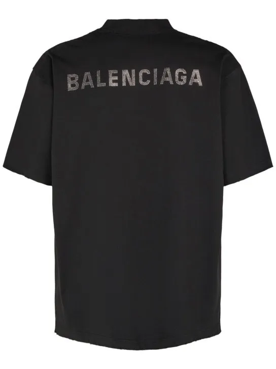 BALENCIAGA  |Pullovers Cotton Short Sleeves Logo Luxury T-Shirts