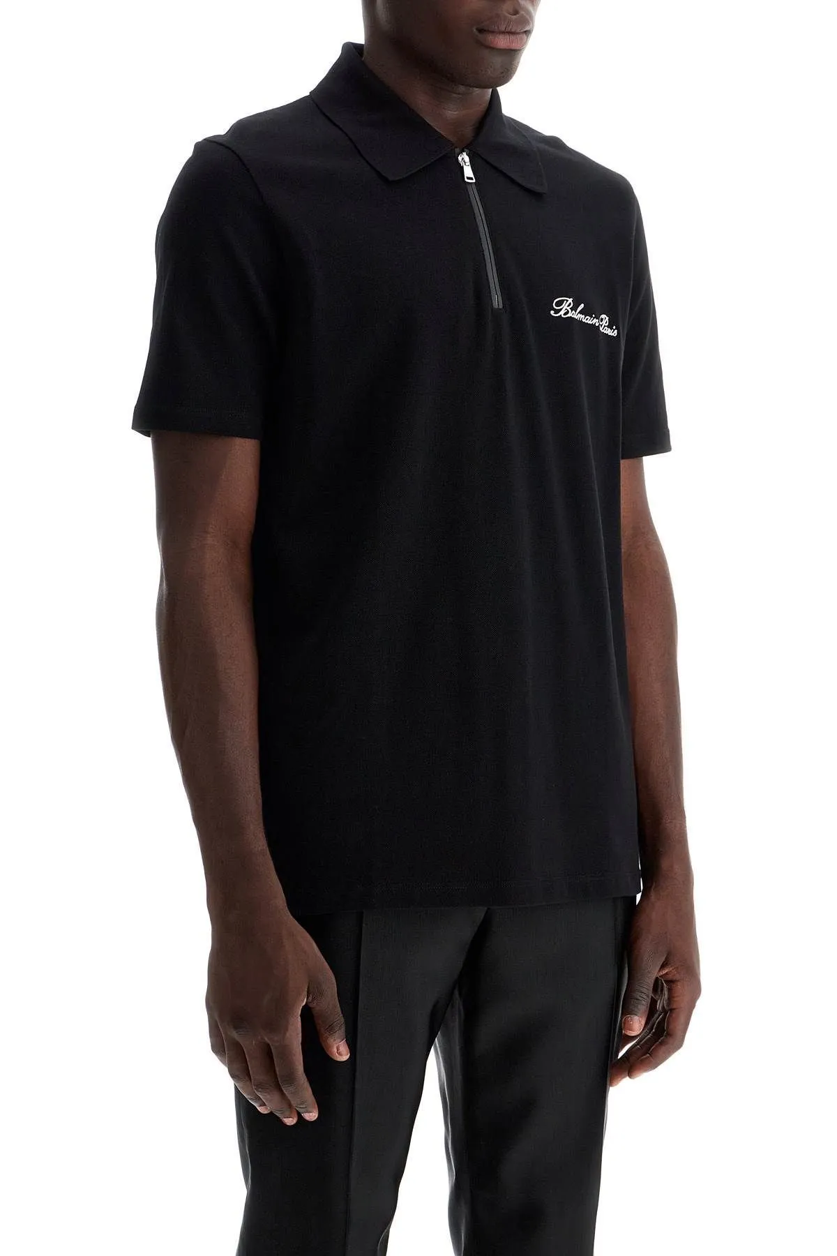 BALMAIN  |Pullovers Cotton Short Sleeves Logo Luxury Polos