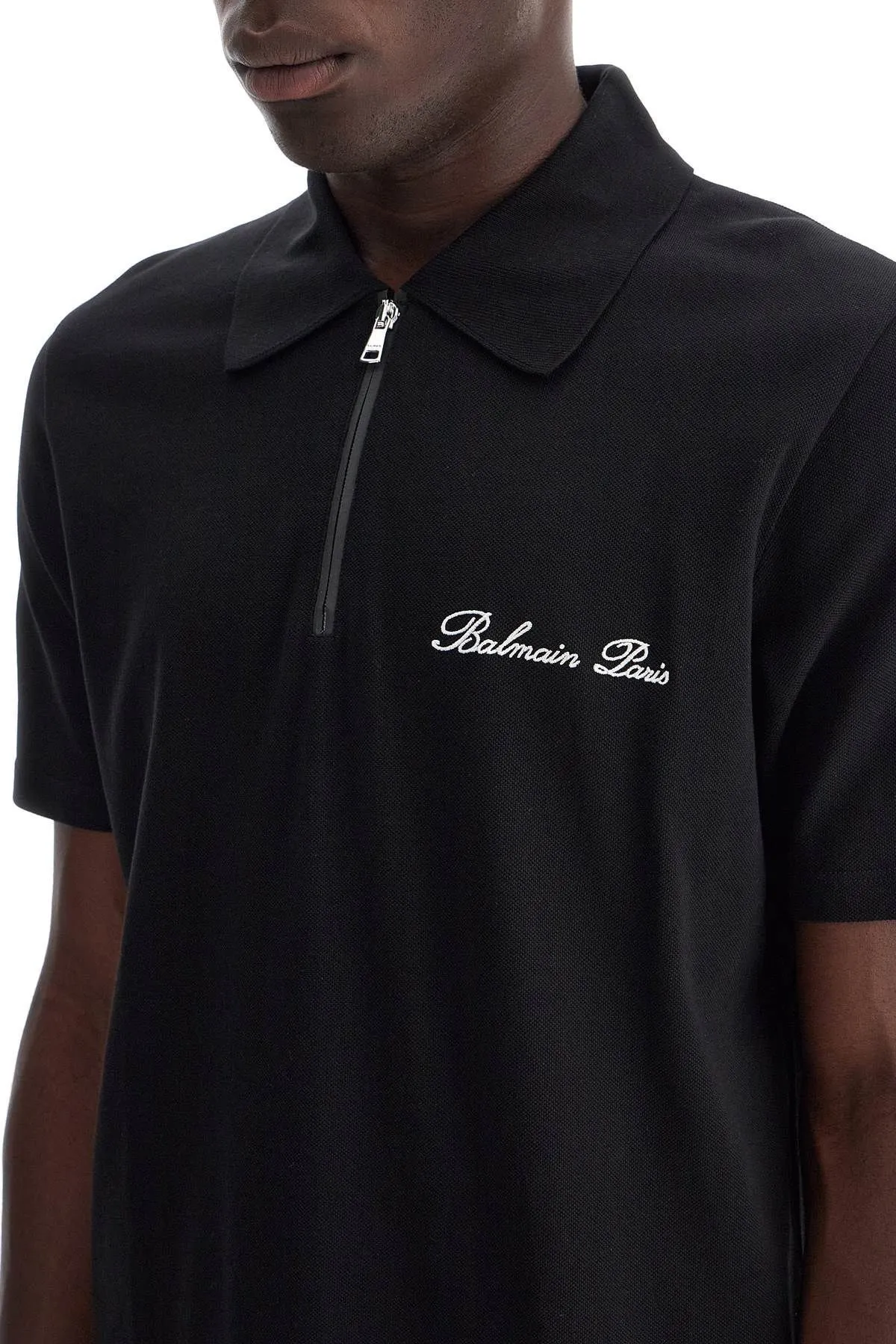 BALMAIN  |Pullovers Cotton Short Sleeves Logo Luxury Polos