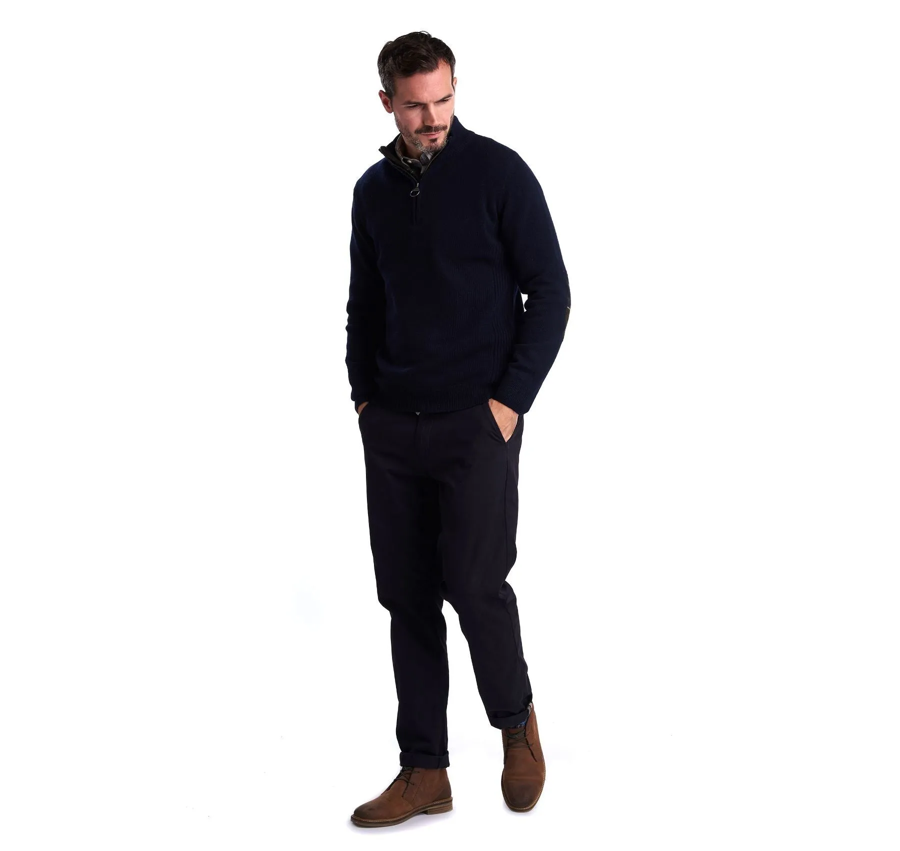 Barbour Men's Holden Half Zip Lambswool Jumper