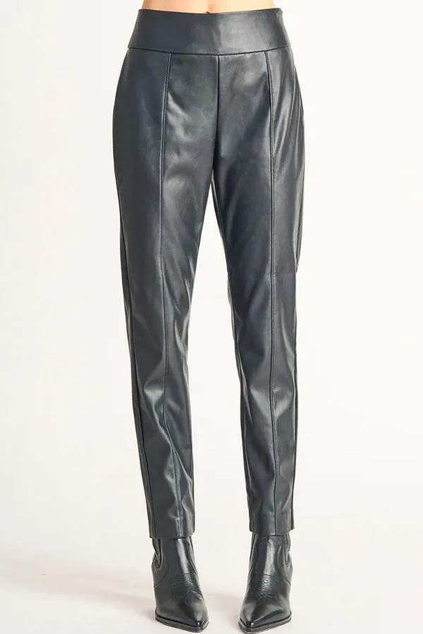 Black Tape Faux Leather Pants