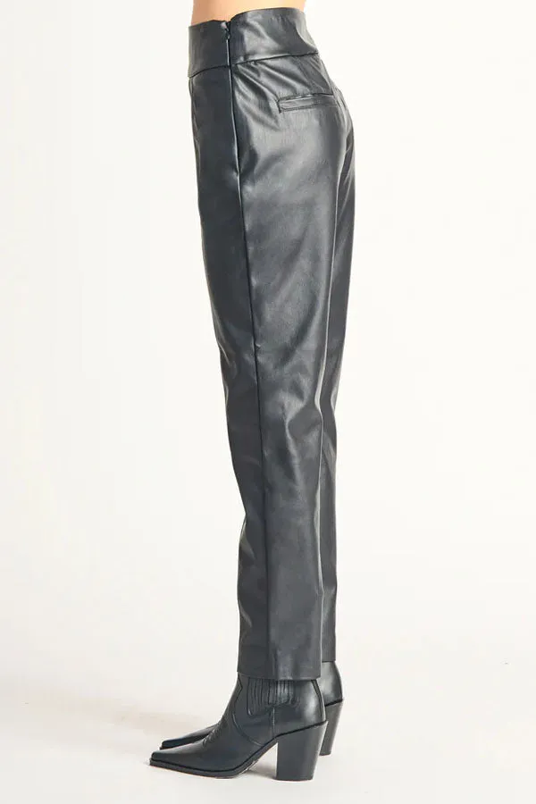 Black Tape Faux Leather Pants