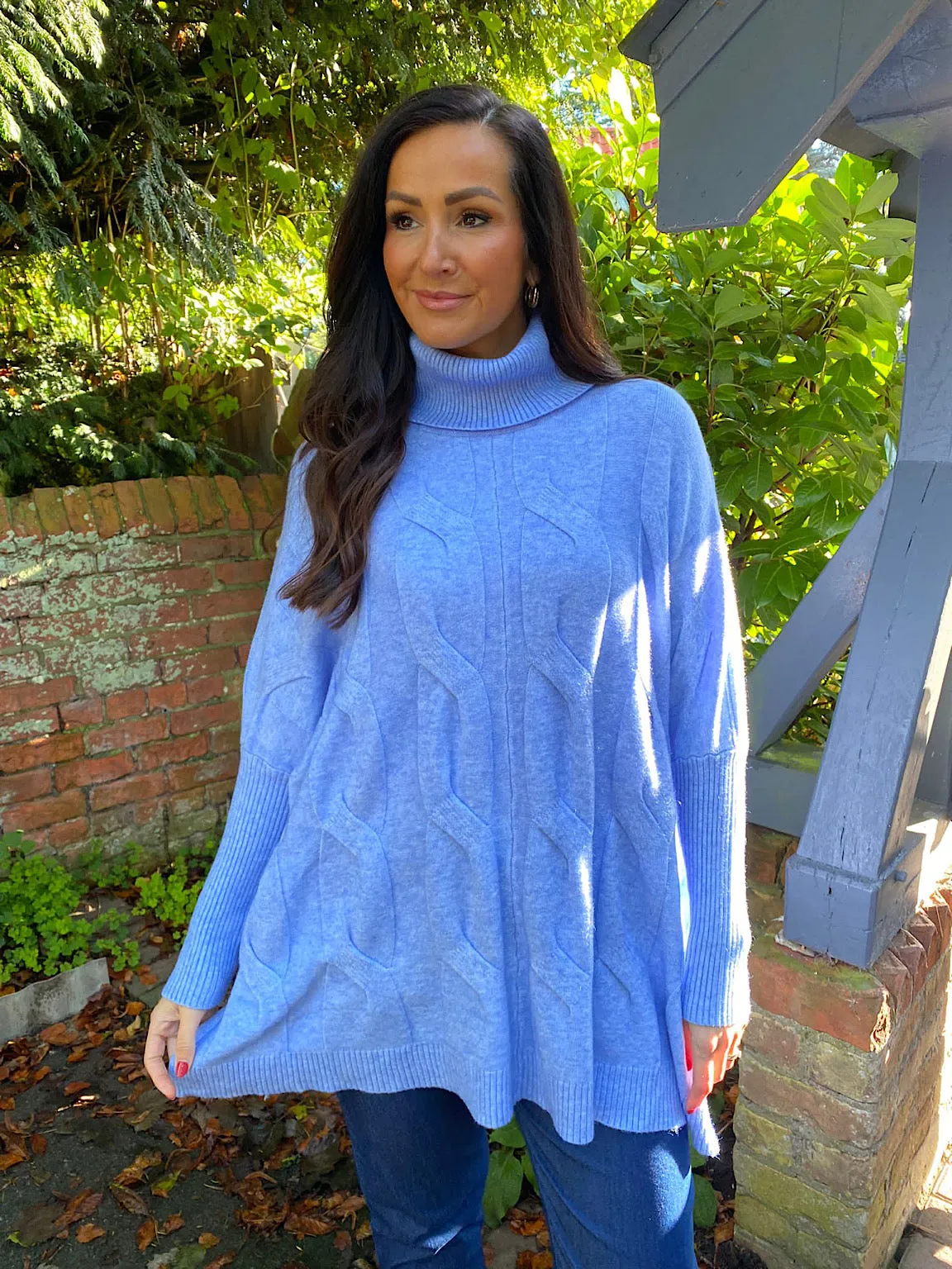 Blue Premium Cable Knit Alice