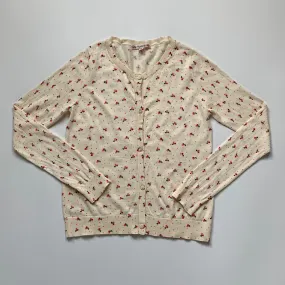 Bonpoint Cream Cherry Print Cardigan: 12 Years