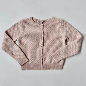 Bonpoint Pale Pink Cashmere Cable Knit Cardigan: 6 Years