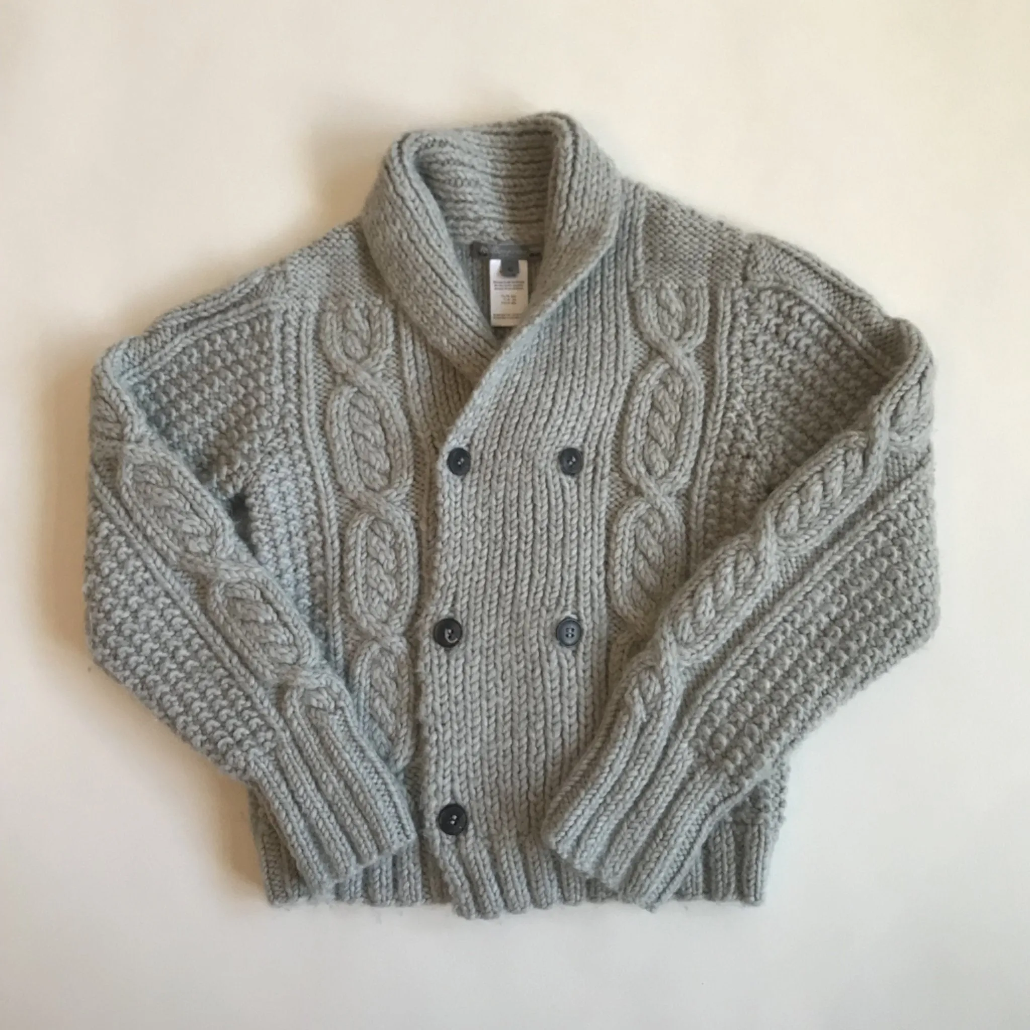 Bonpoint Thick Alpaca Mix Cable Knit Cardigan: 6 Years