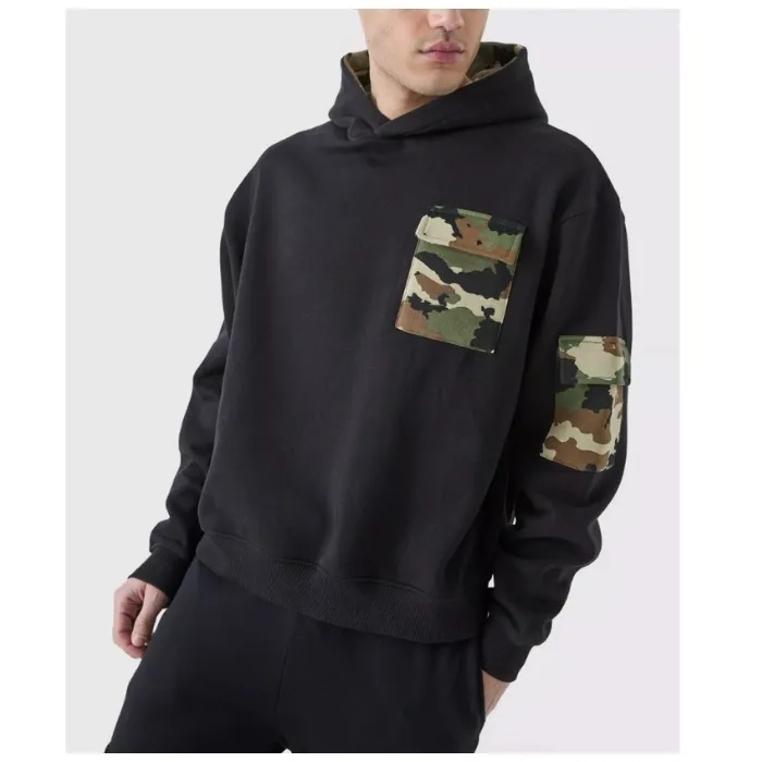 boohoo  |Pullovers Camouflage Street Style Long Sleeves Plain Hoodies