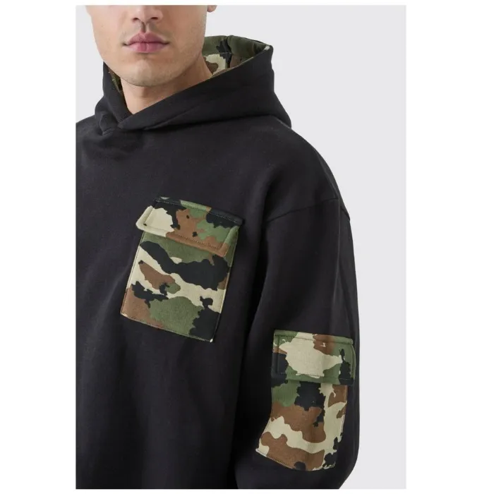 boohoo  |Pullovers Camouflage Street Style Long Sleeves Plain Hoodies