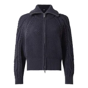 BOSS Formelia Cable-Knit Cardigan - Navy