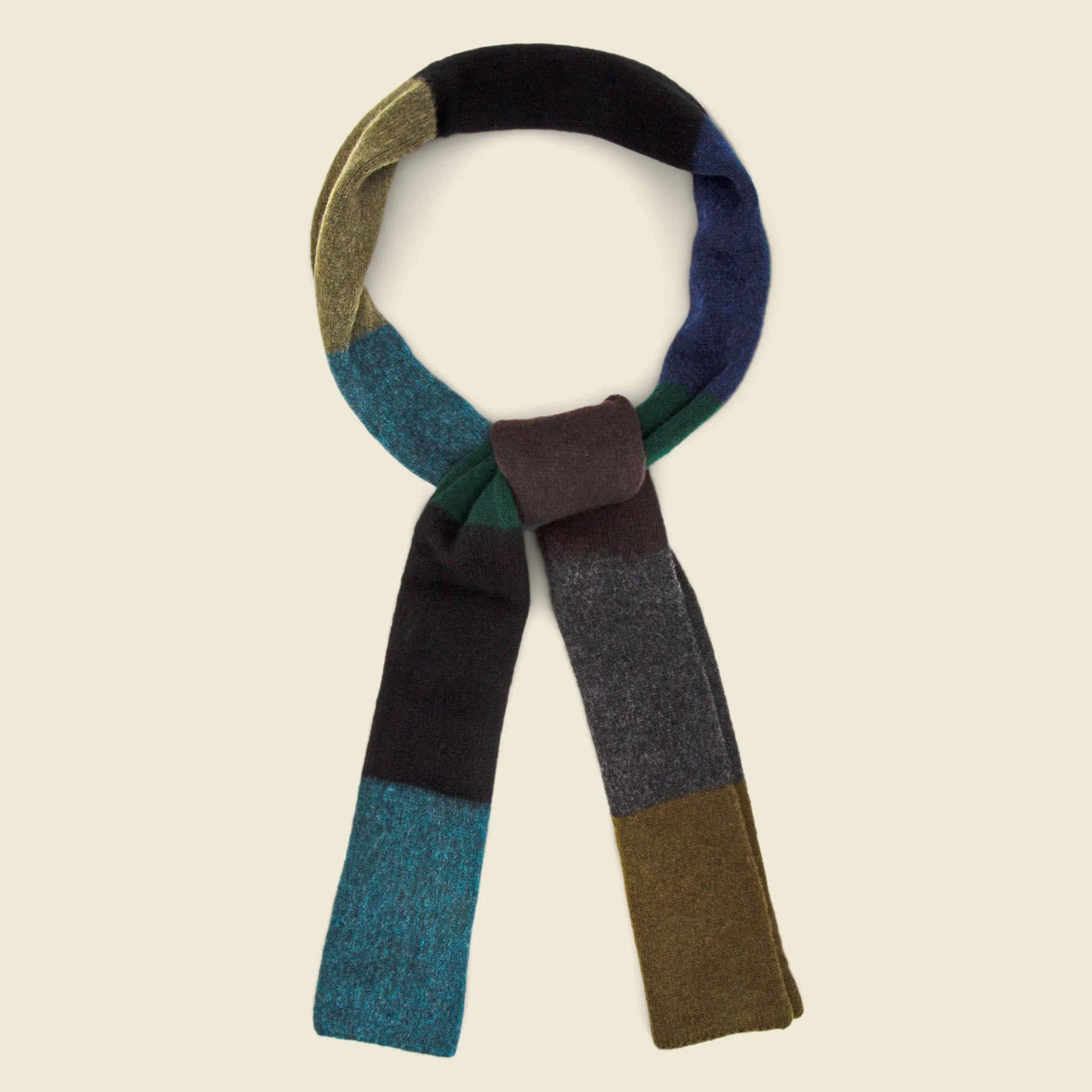 Brushed Colorblock Scarf - Dark