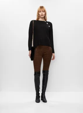 Button Detail Sweater & Herringbone Leggings