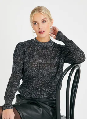 Buy Black Sparkle Pointelle Jumper 10 | Jumpers | Tu