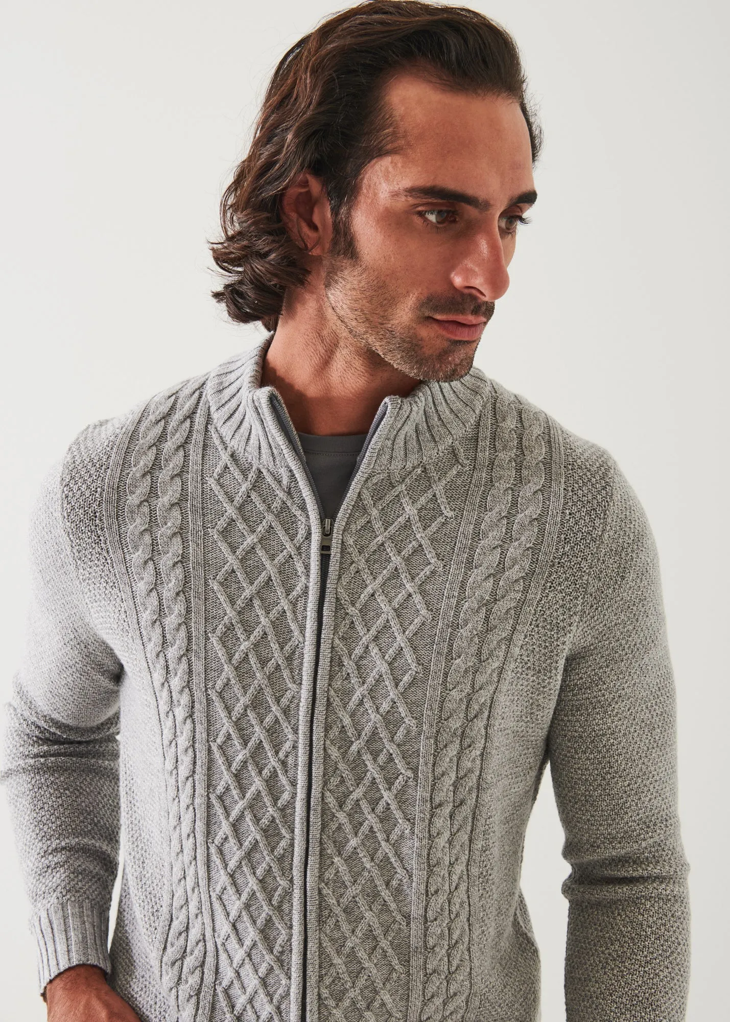 CABLE FULL ZIP CARDIGAN