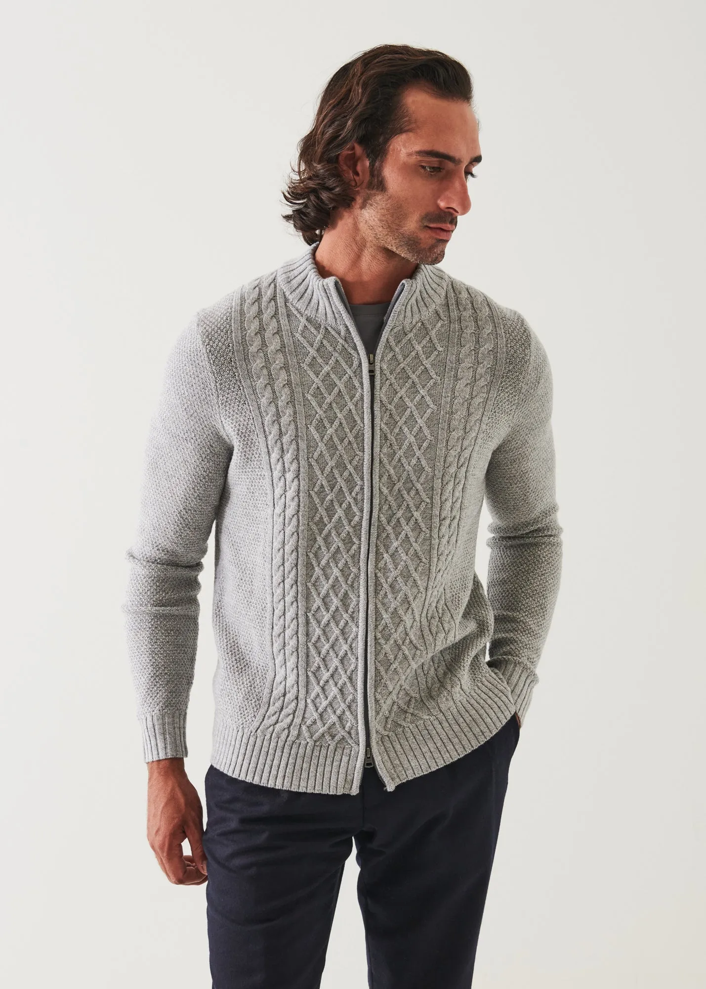 CABLE FULL ZIP CARDIGAN