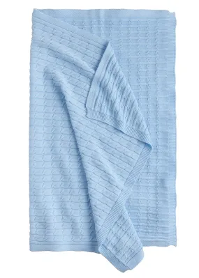 Cable Knit Blanket - Light Blue