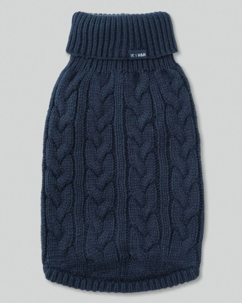 Cable Knit Pullover Dog Jumper - Navy