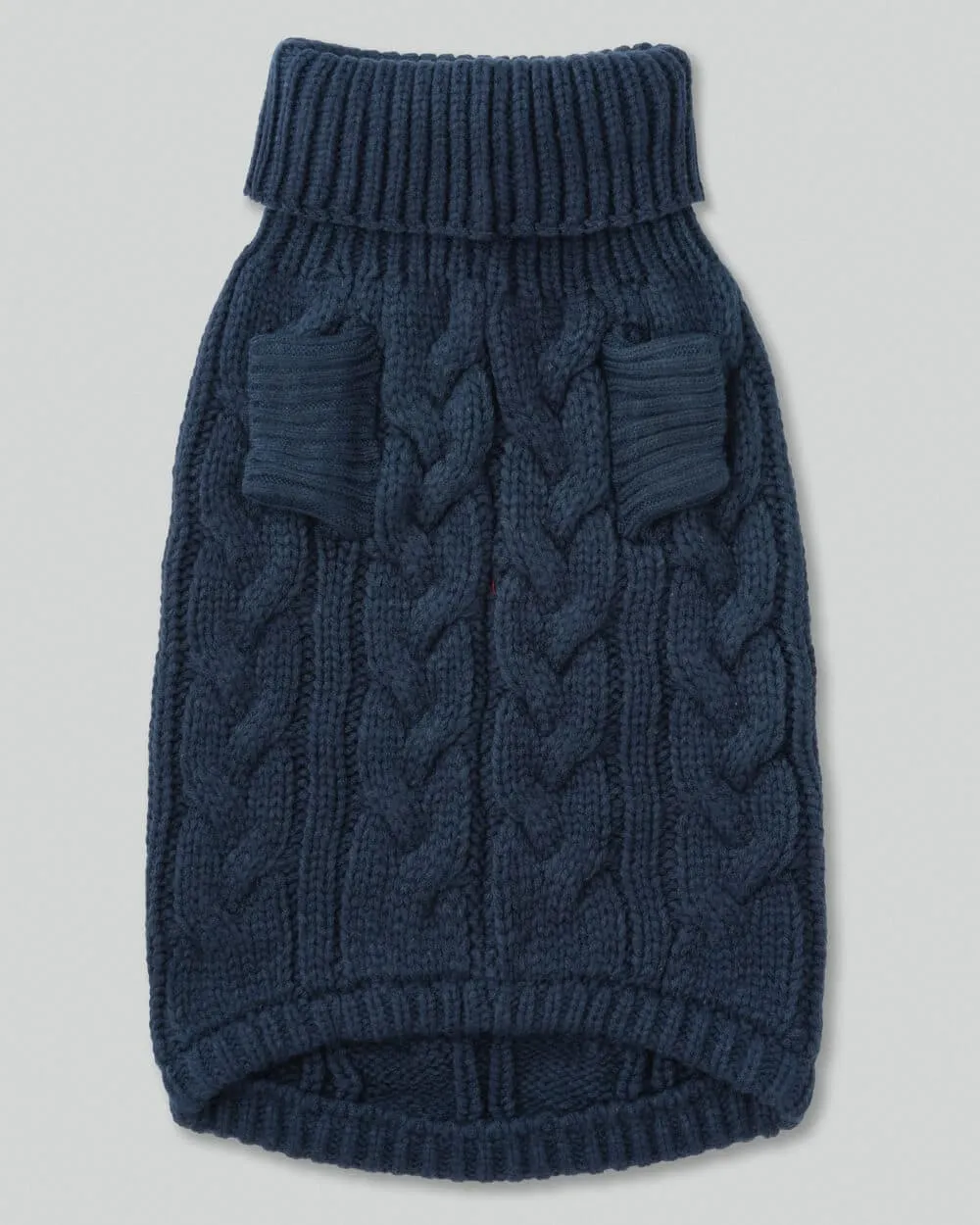 Cable Knit Pullover Dog Jumper - Navy