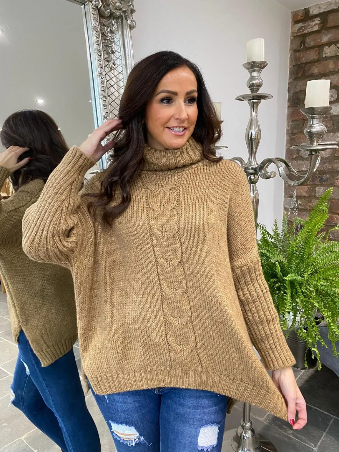 Cable Knit Roll Neck Jumper Faith