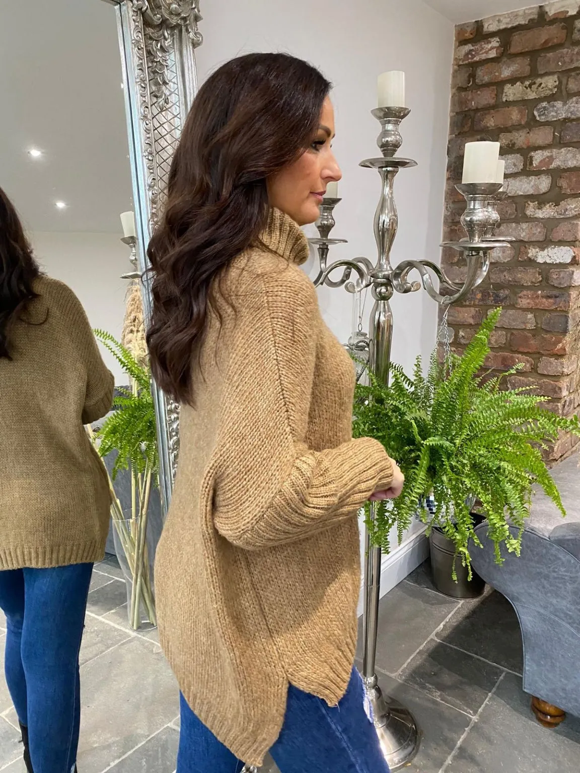 Cable Knit Roll Neck Jumper Faith