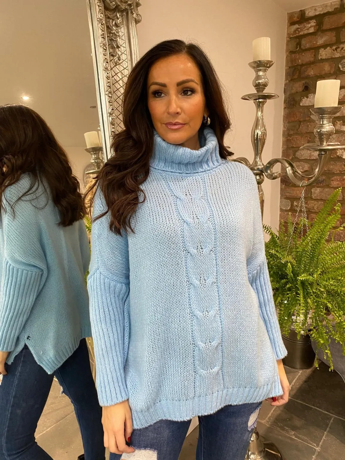 Cable Knit Roll Neck Jumper Faith