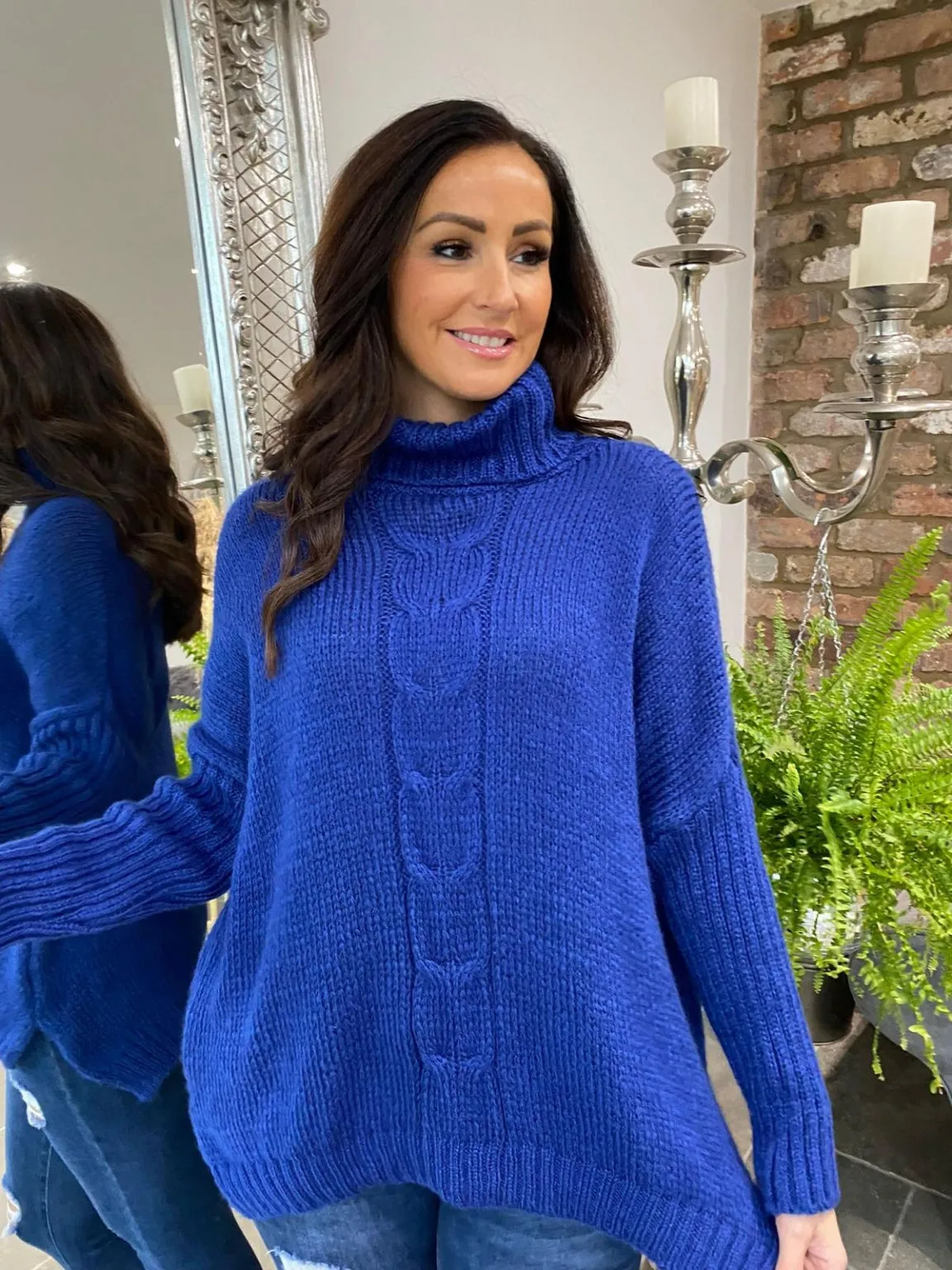 Cable Knit Roll Neck Jumper Faith