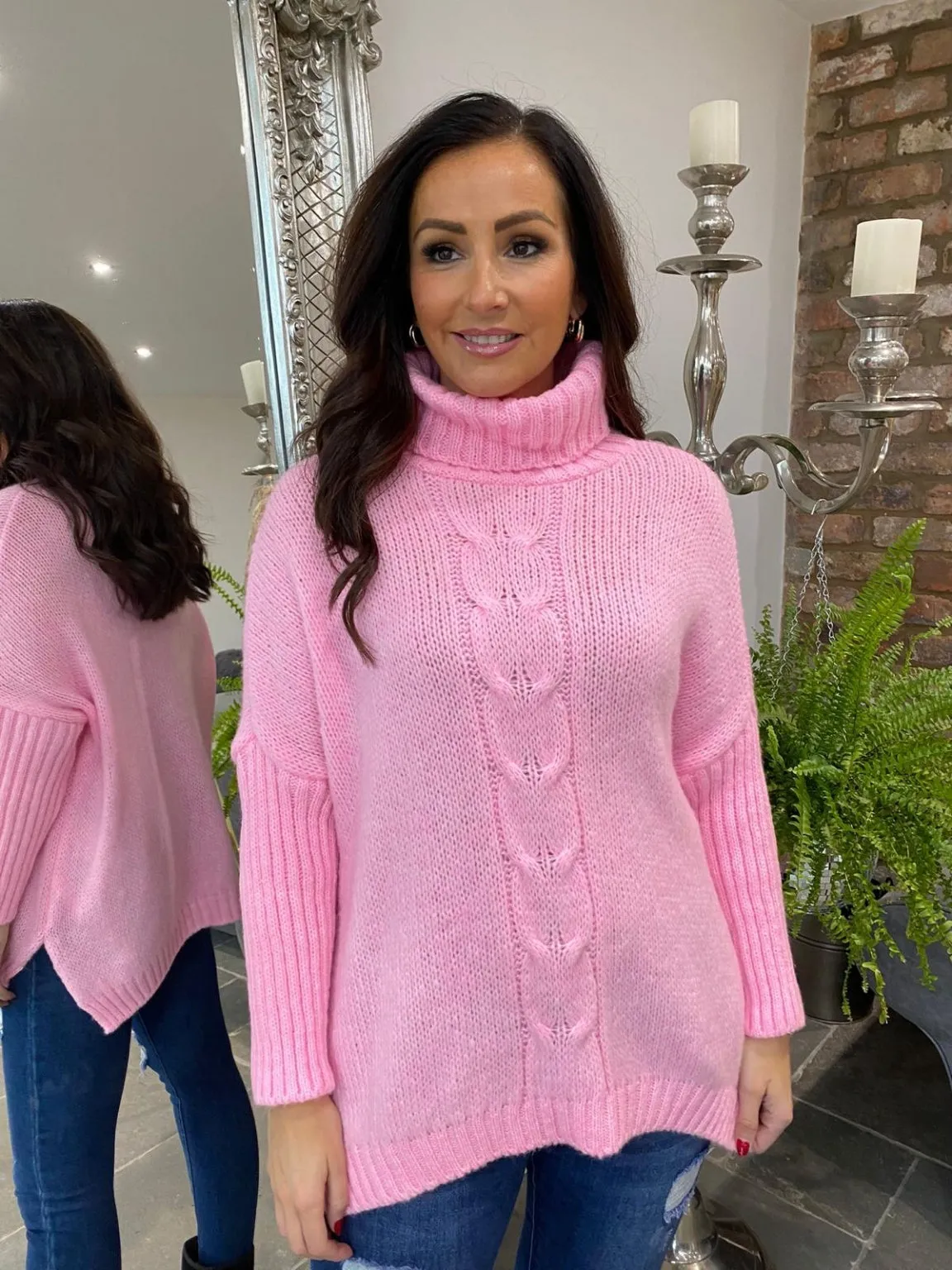 Cable Knit Roll Neck Jumper Faith