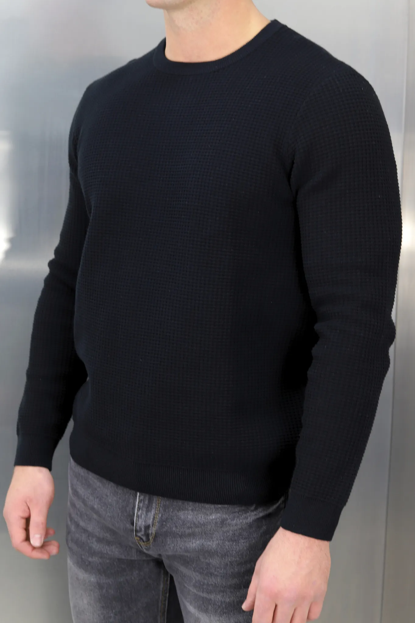 Capo CABLE Knit Jumper - Black